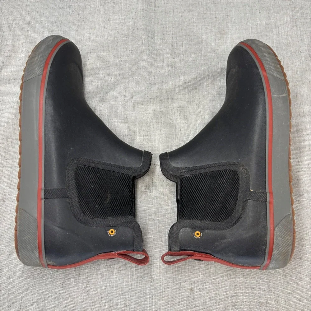 Bogs Kicker Rain II Black Red Waterproof Chelsea Boots Pull On Men's Size 9